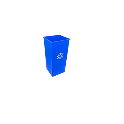 Poubelle carré bleu recyclage 16.5'' X 16.5'' X 31.75''